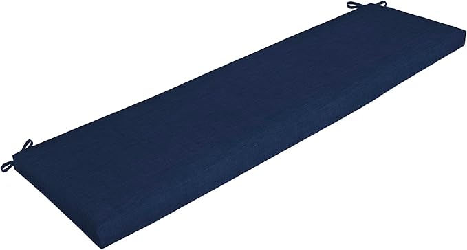 Arden Outdoor Bench Cushion, 46 x 17, Rain-Proof, Fade Resistant Sapphire Blue Leala