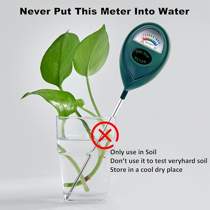 Green Soil Moisture Meter, Plant Water Meter, Soil Water Tester for Houseplants, Hygrometer Sensor Water Monitor for Indoor Outdoor Garden, Potted Plants, Farm, Lawn, No Battery Needed
