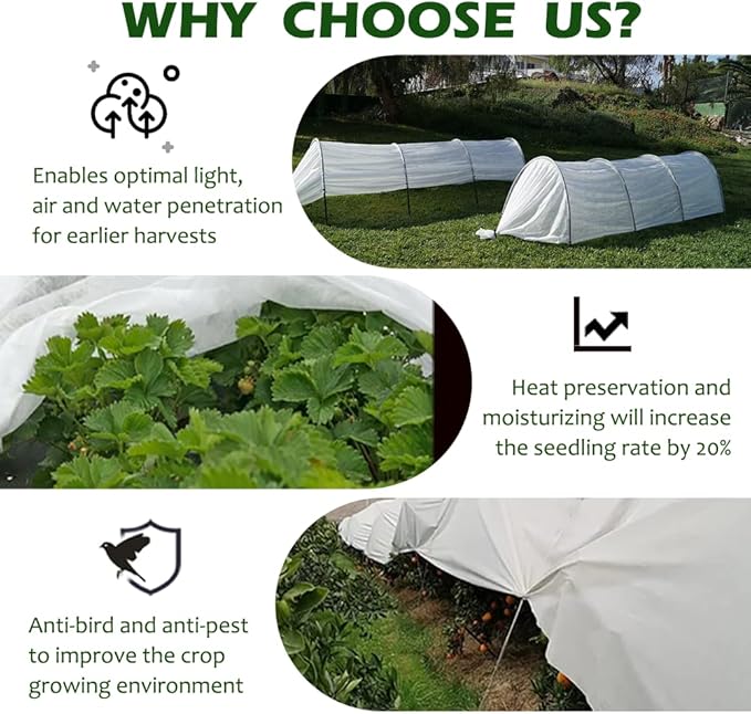 Plant Freeze Protection Cover, 5x30ft Frost Cloth Winter Garden Blanket, Floating Row Cover for Cold Weather and Shade, Perfect for Outdoor Vegetables, Trees, Greenhouse