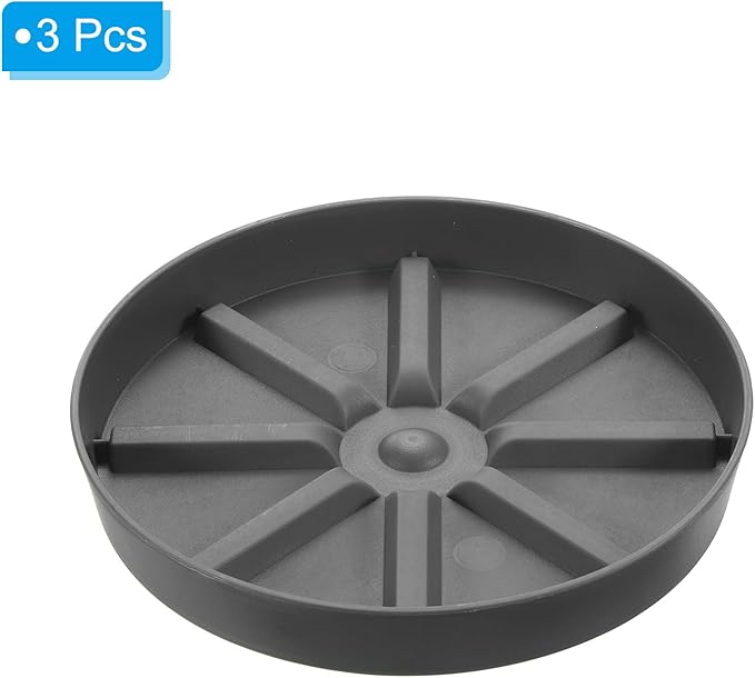 PATIKIL Plant Pot Saucers 10.5 Inch, 3 Pack Plastic Round Plant Pot Thicker Flower Drip Tray for Indoor Outdoor, Gray