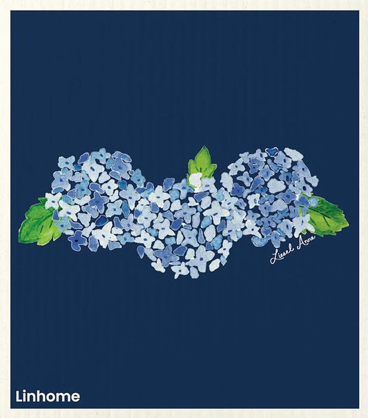 Garden Collection Hydrangea Swedish Dishcloth, Reusable Paper Towel, Super Absorbent Cellulose Sponge, Kitchen Cleaning Cloth, Washable & Compostable (Hydrangea Bunch - 1 Pack)
