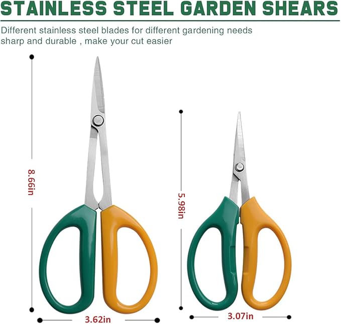 Garden Scissors, Stainless Steel Garden Bonsai Pruning Shears, Anti-Slip Softgrip SnipGardening Tools Garden Shears for Plants Herb (Modern)