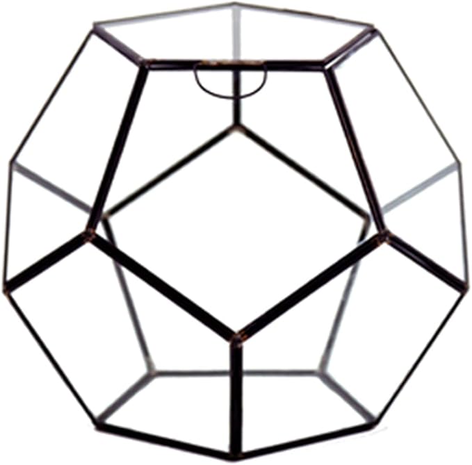 WGV Geometric Planter Terrarium, Width 8.7" Height 7.5" Clear Glass Black Frame DIY Succulent air Plant Miniature Fairy Garden Windowsill Tabletop Decor, Globe Geode 1 Piece