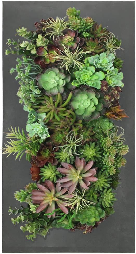 Modern Home Living Wall Galvanized Steel/Zinc Succulent Planter, Wall Mounted Garden Pocket Planter (12 Pocket, Black Zinc)