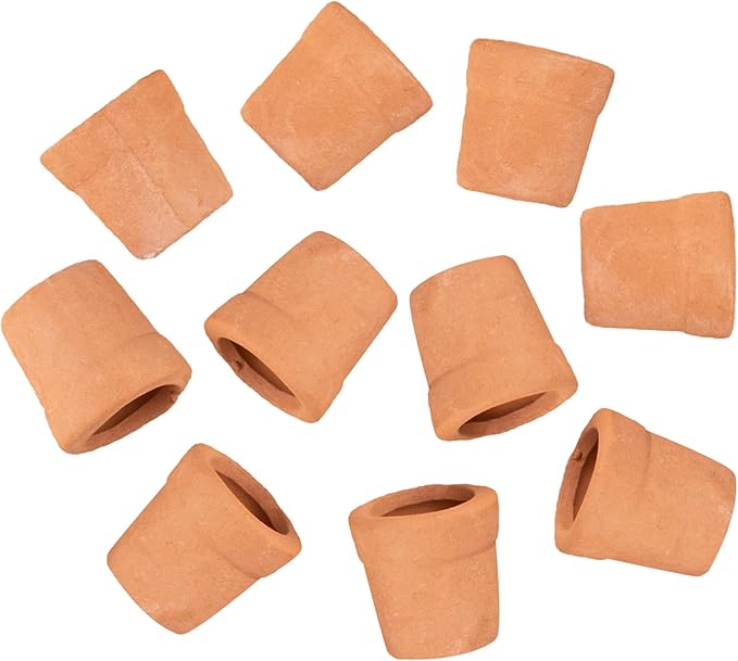 AUEAR, 10 Pack Fairy Garden Mini Clay Pots Small Flower Pot Terra Cotta for Indoor Outdoor Crafts 0.8"x0.7"
