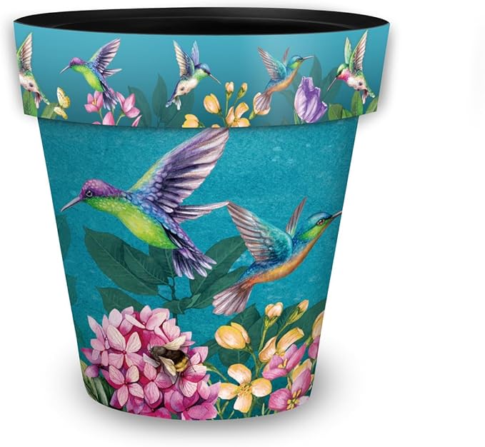 Briarwood Lane Spring Planter 11.75" x 11" x 11" Springtime Hummingbirds Medium for Spring Planter