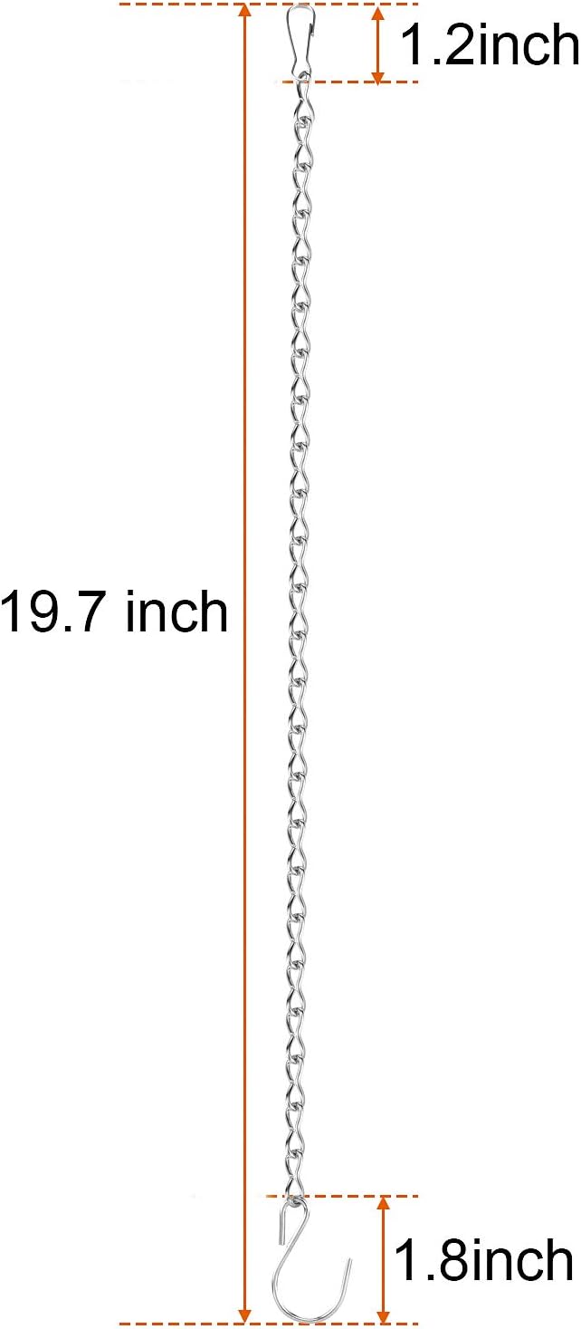 Outus 4 Pack 19. 7 Inch White Hanging Chain for Bird Feeders, Planters, Lanterns, Wind Chimes, Decorative Ornaments and Birdbaths Basket Extender Chain Outdoor Indoor