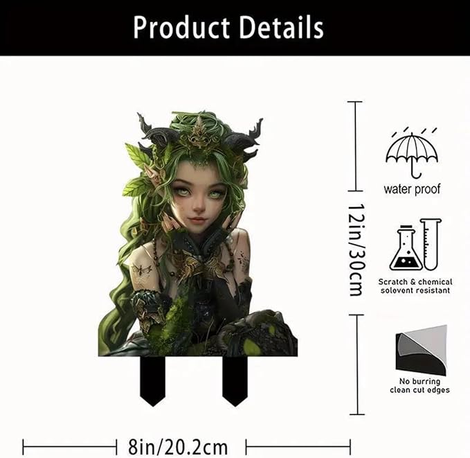 Bohemian Fairy Flower Pot Decor, Fairy Garden Decor, Home & Garden (Green Elf)