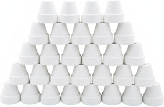 30-Pack Mini White Clay Pots – Small Ceramic Flower Pots for Succulents, Cactus, DIY Crafts, Fairy Garden, School Projects, Mini Planters, Set of 30 (White Clay, 1.2 Inch)