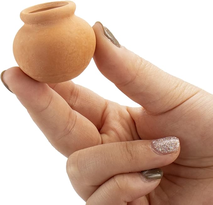 Hiawbon Miniature Tiny Clay Pots Pottery Planter Mini Flower Terra Cotta Pots for DIY Garden Plants and Office/Desktop/Windowsill Decoration,8 Pcs