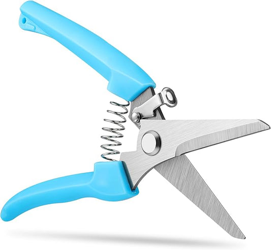 Flower Scissors, 7.6 inch Flower shears Pruning Shears for Beginners, High Strength Steel, Sharp Rust Resistant Floral Scissors with Comfortable Grip Handles, Garden Clippers plant cutter -Blue