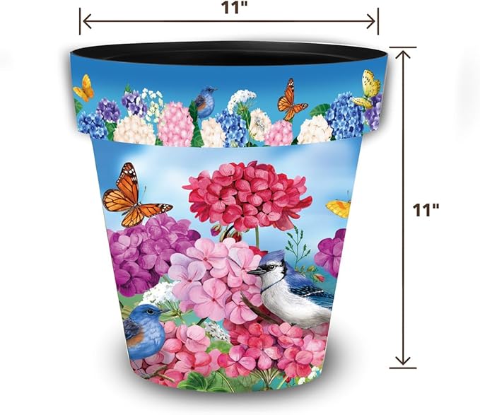 Briarwood Lane Spring Planter 11.75" x 11" x 11" Geraniums in Bloom Medium for Spring Planter