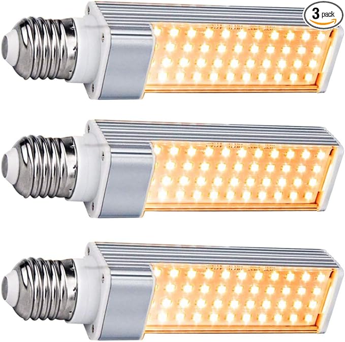 9W Full Spectrum Grow Lights Bulb for Indoor Plants, E27 44 LEDs Pure Warm Plant Grow Lamp Bulb for House Garden Hydroponics Succulent Seed Starting, Growing, Flower 3 Pack
