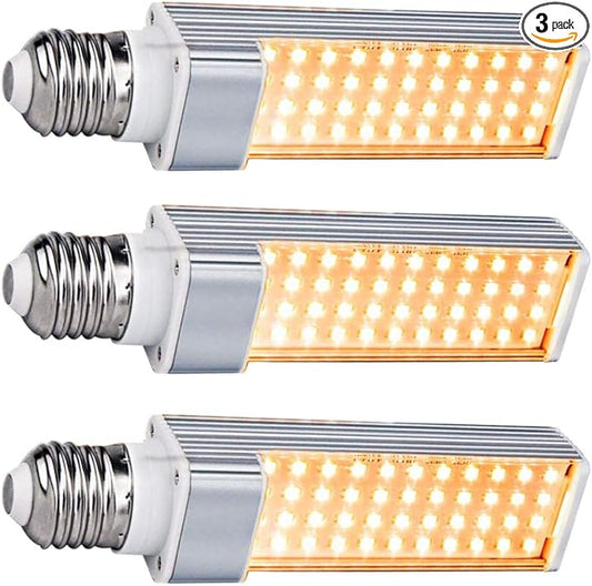 9W Full Spectrum Grow Lights Bulb for Indoor Plants, E27 44 LEDs Pure Warm Plant Grow Lamp Bulb for House Garden Hydroponics Succulent Seed Starting, Growing, Flower 3 Pack