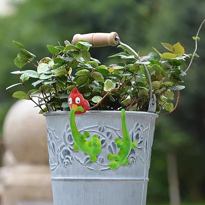 Tortoise Figure Plant Pot Hanger, Turtle Flower Pot Hugger, Resin Tortoise Statue, Funny Pot Huggers for Planters, Cute Climbing Tortoise Flower Pot Hugger, Garden Fence Balcony Patio Yard (BIRD)