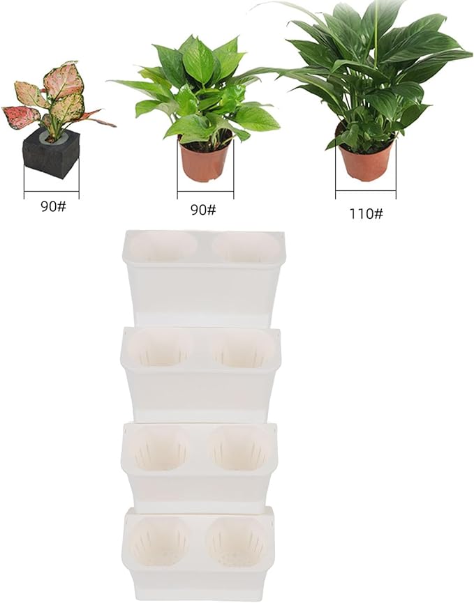 Vertical Wall Planter, Hanging Planter Deeper Boxs with 8 Pots for Indoor Outdoor Decor, Wall Mounted Planter for Yard Garden Fence Home Balcony Office, Easy to Install and Move