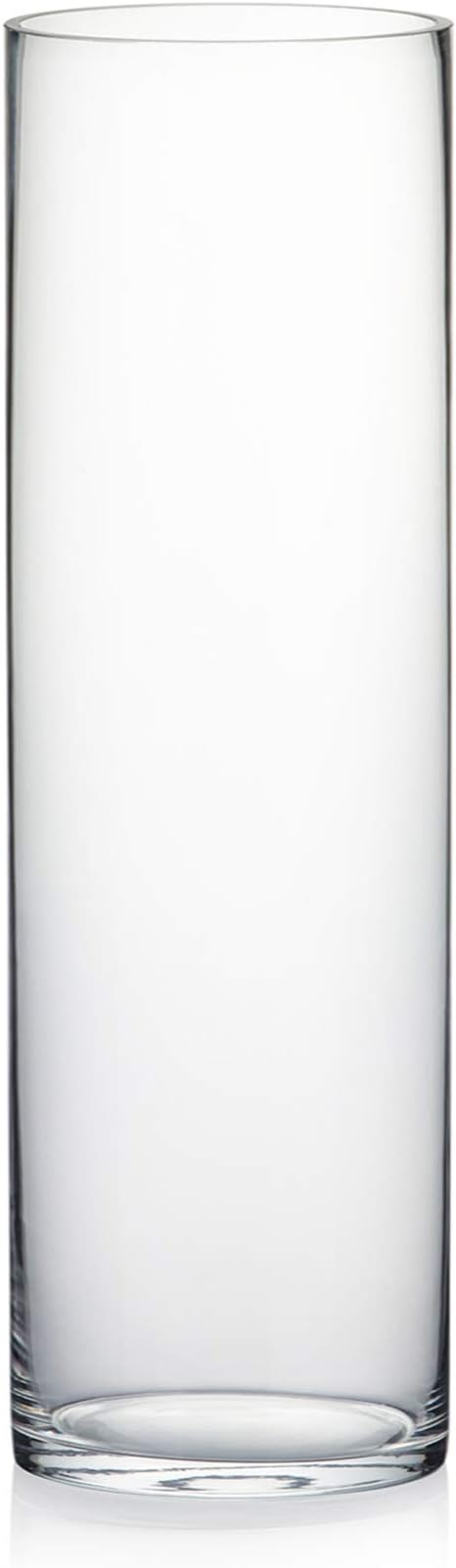 WGV Cylinder Vase, Width 6", Height 20", Clear Glass Container Terrarium Candle Holder for Wedding Centerpiece, Party Event, Home Office Decor, 1 Piece