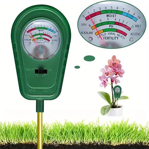 Soil Test Kit, 3-in-1 Soil Moisture Meter, Soil pH and Nutrient Meter, Soil Tester Simultaneously Display Results for Garden, Lawn, Farm Indoor & Outdoor Plants