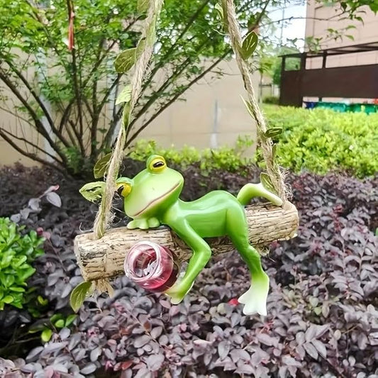 Garden Swing Frog, Suitable for Decorating Balconies, Gardens, and Flower pots. Seasonal Decorations and Unique Designs Make it Perfect