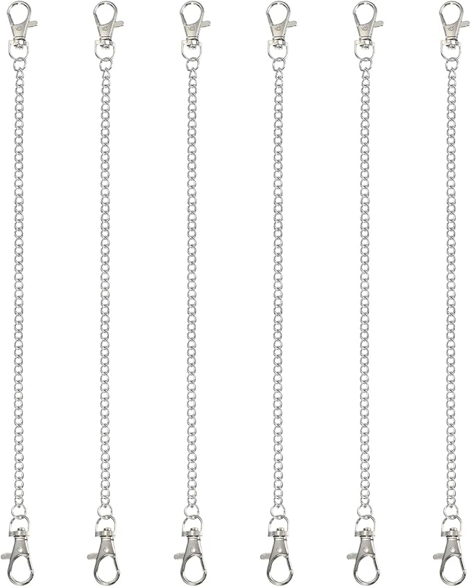 PATIKIL Hanging Chains with Lobster Clasp, 6 Pcs Plant Hangers for Bird Feeders Planters Lanterns Wind Chimes Chalkboards and Ornament, Silver