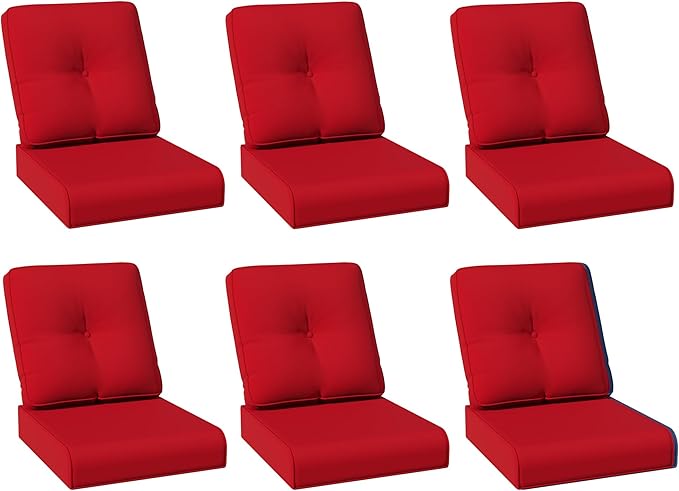 Joyside Outdoor Chair Cushions Set, 22x25/22x24 Inch Patio Furniture Deep Seat Cushions, Water Resistant & Thick Cushion, Outdoor Replacement Cushions for Seat and Sofa