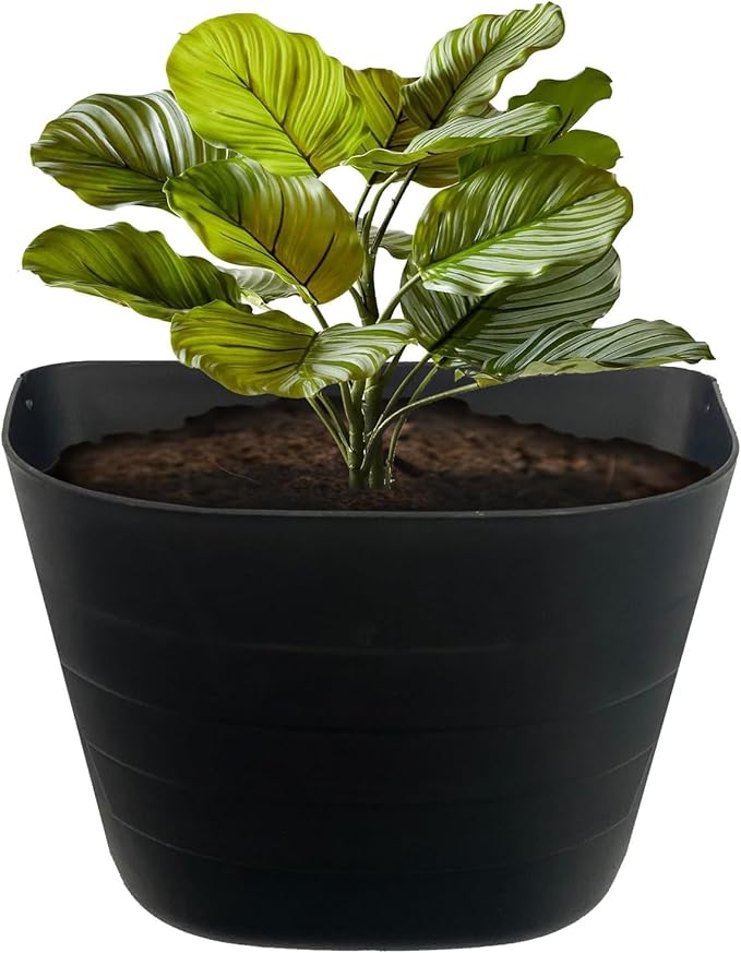 12 Inch Self-Watering Wall Planter for Indoor & Outdoor Use – Vertical Hanging Planter, BPA-Free, UV-Resistant – Perfect for Flowers, Herbs & Vegetables (Black, with Plug)