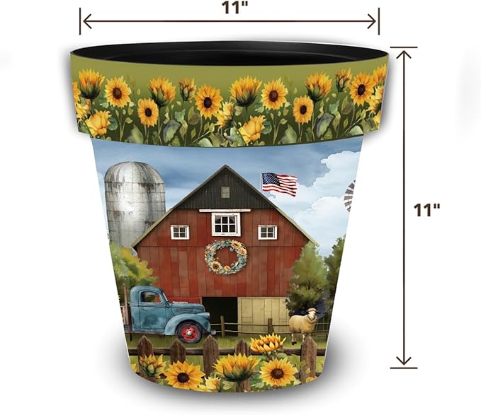Briarwood Lane Summer Planter 11.75" x 11" x 11" Sunflower Barn Medium for Summer Planter
