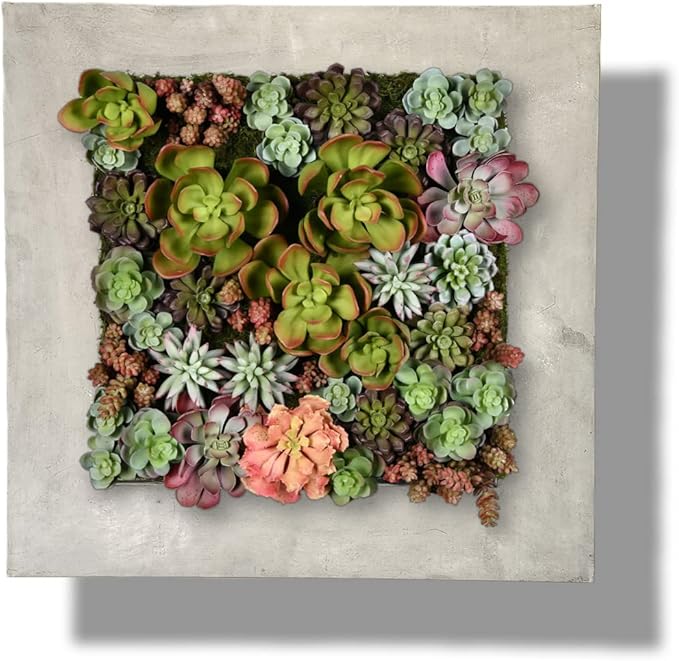 Modern Home Living Wall Galvanized Steel/Zinc Succulent Planter, Wall Mounted Garden Pocket Planter (16 Pocket, Aged Zinc)