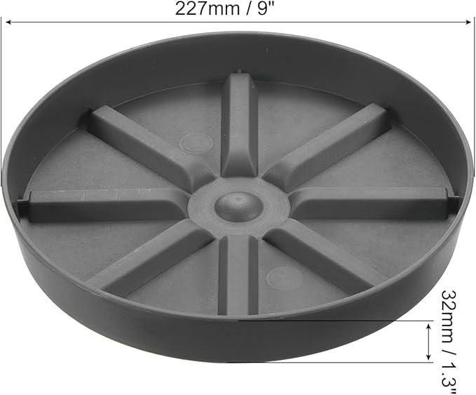 PATIKIL Plant Pot Saucers 9 Inch, 3 Pack Plastic Round Plant Pot Thicker Flower Drip Tray for Indoor Outdoor, Gray