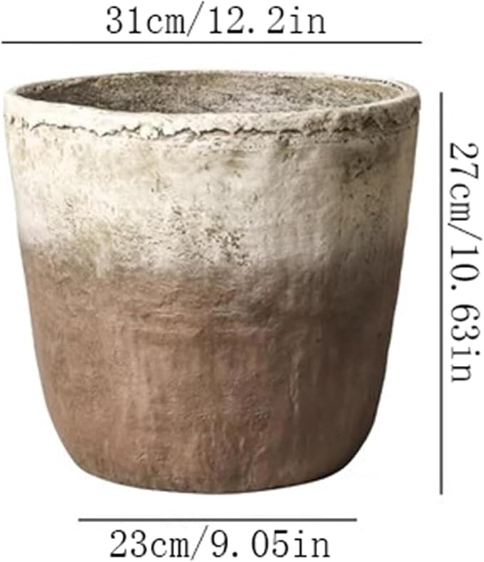 Vintage Plant Pot Flower Pots with Drainage Holes Creative Large Floor Planters Garden Decor(Small)