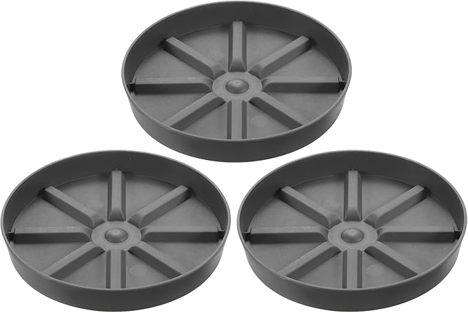 PATIKIL Plant Pot Saucers 6 Inch, 3 Pack Plastic Round Plant Pot Thicker Flower Drip Tray for Indoor Outdoor, Gray