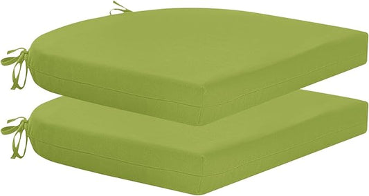 HARBOREST Outdoor Chair Cushions Set of 2, Water Resistant Patio Chair Cushions with Ties, Outdoor Seat Cushions for Patio Furniture, 17"x16"x2", Grass Green