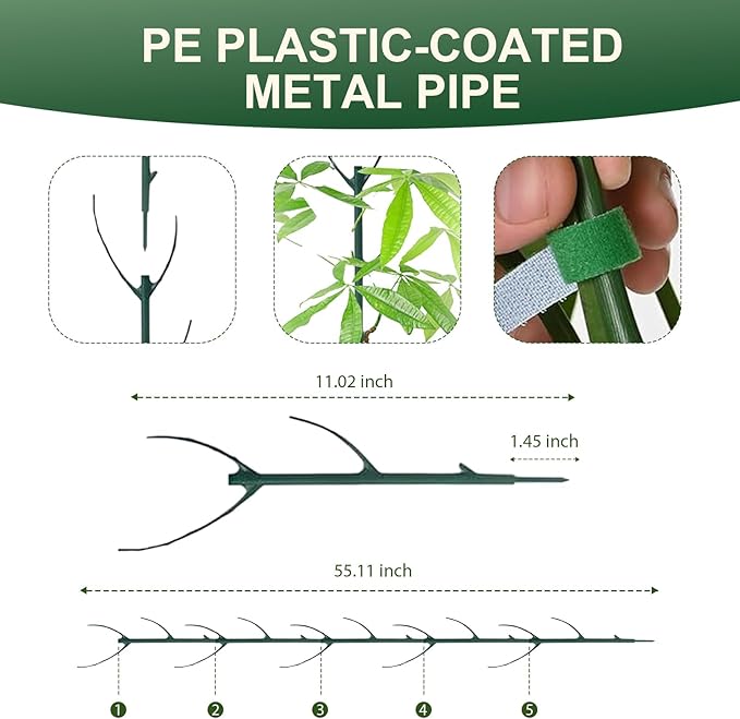 Upgrade Stackable Monstera Plant Support,2026 New Durable Garden Plant Support Stakes for Indoor Outdoor Potted Plants,Garden Accessories Plant Sticks for Vine Training Stem Stabilization (5, Green)
