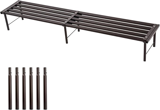 Metal Plant Stand, Rust-proof Aluminum Flower Pot Stand, Heavy Duty Planter Display Shelving for Patio Balcony Garden Living Room Decorative (Ebony, 47.2 Inch)