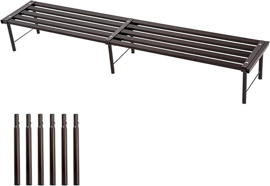 Metal Plant Stand, Rust-proof Aluminum Flower Pot Stand, Heavy Duty Planter Display Shelving for Patio Balcony Garden Living Room Decorative (Ebony, 47.2 Inch)