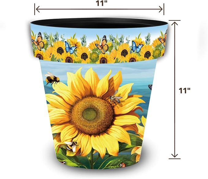 Briarwood Lane Summer Planter 11.75" x 11" x 11" Sunflower Dance Medium for Summer Planter