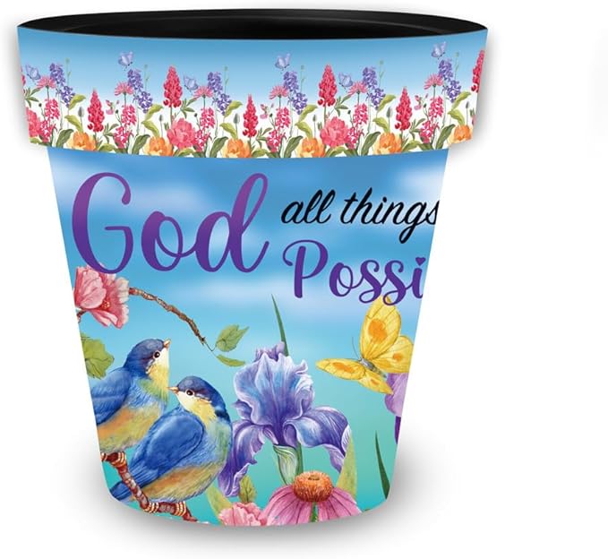 Briarwood Lane Spring Planter 8.5" x 8.5" x 8.5" with God Small for Spring Planter
