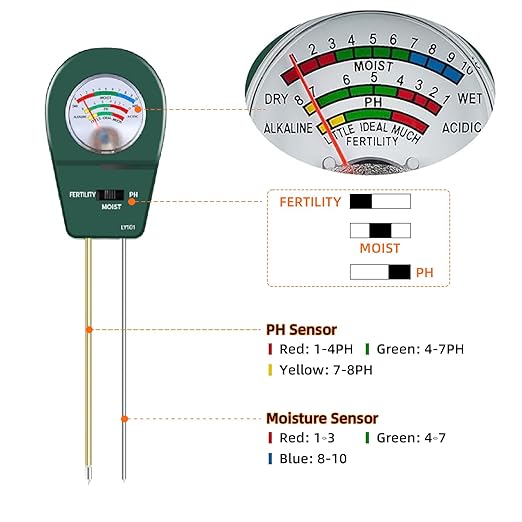 3-in-1 Soil Moisture Meter pH & Fertility Tester, No Battery Needed Plant Soil Test Kit for Houseplants, Garden, Lawn & Farm, Plug-and-Read Soil Acidity Meter for Indoor Outdoor Potted Plants (Green)