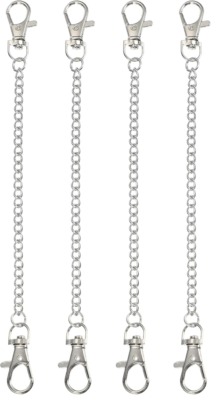 PATIKIL 4Pcs Hanging Chains with Clasp, 7.9 Inch Plant Hangers for Bird Feeders Planters Lanterns Wind Chimes Chalkboards and Ornaments, Silver