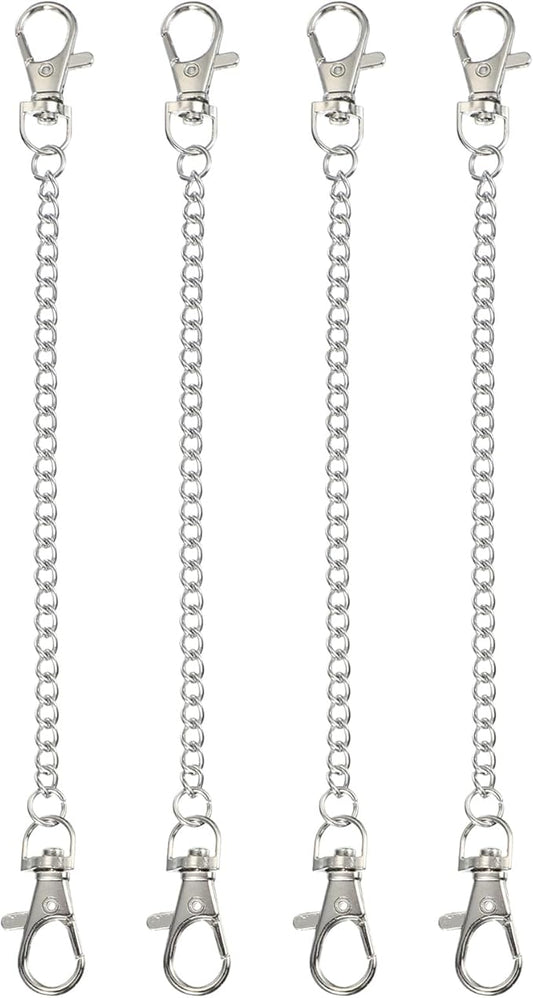 PATIKIL 4Pcs Hanging Chains with Clasp, 7.9 Inch Plant Hangers for Bird Feeders Planters Lanterns Wind Chimes Chalkboards and Ornaments, Silver