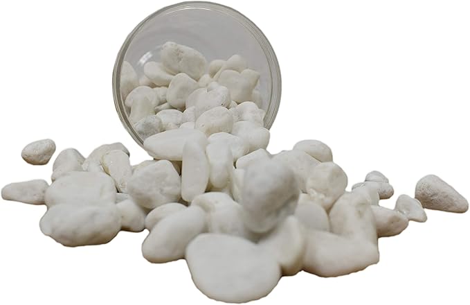 Around 5 Pounds of Matte White Decorative Stones - Perfect for Aquariums, Vase Fillers, Table Scatter, Much More!(Panacea White River Stone)