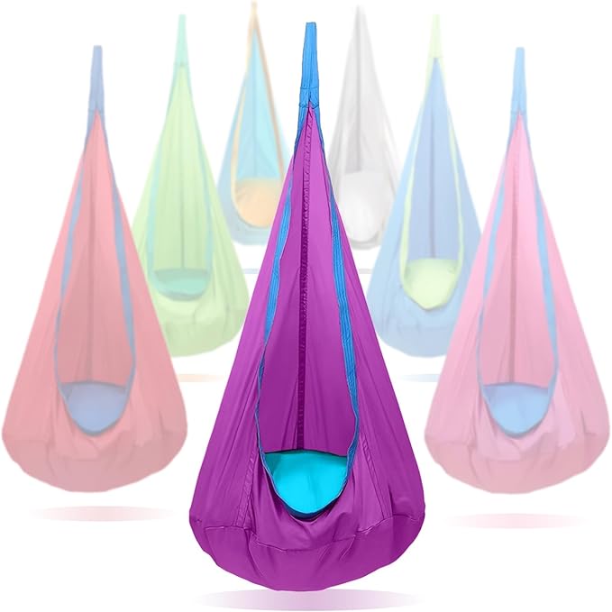 Kids Swing Seat Hammock Chair Indoor Outdoor Hanging Chair for Children (Purple)