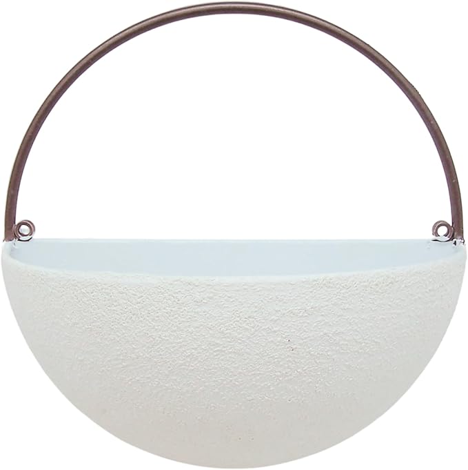 Wowser White Semi-Circle Wall Planters, Hanging Garden Decor, Set of 2 Assorted Sizes
