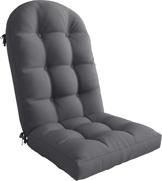 Amopatio Adirondack Chaise Lounge Cushions 4" Thick Set - Outdoor Chair Cushions for Patio Furniture, Contoured Design with Anti-Slip Straps & Water-Resistant Fabric for Adirondack Chairs, Dark Gray