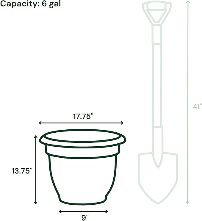 Bloem Ariana 16" Dusty Rose Round Self-Watering Resin Planter Pot - Rolled Rim Indoor and Outdoor Gardening Planter
