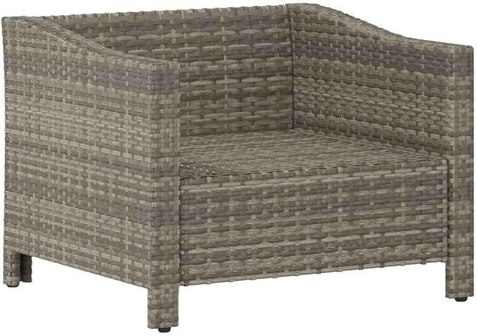 Garden Armchair Grey Poly Rattan Medium Lightweight Garden Seating Ensemble Outdoor Conversation Set Outdoor Patio Set for Deck Pond