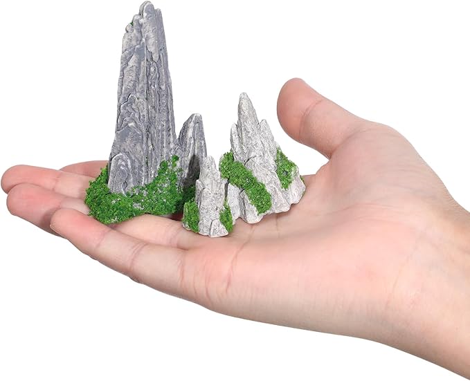 8Pcs Resin Rockery Decoration, Miniature Zen Garden Decor Mini Bonsai Rockery Statue Rockery Figurines Ornament for DIY Plant Pot Terrarium Decor