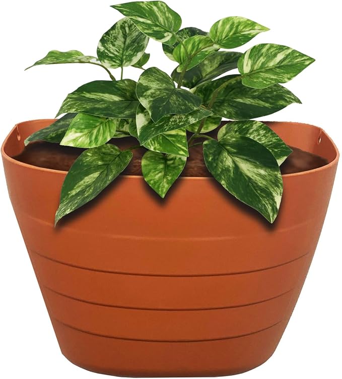 12 Inch Self-Watering Wall Planter for Indoor & Outdoor Use – Vertical Hanging Planter, BPA-Free, UV-Resistant – Perfect for Flowers, Herbs & Vegetables (Terracotta, Without Plug)