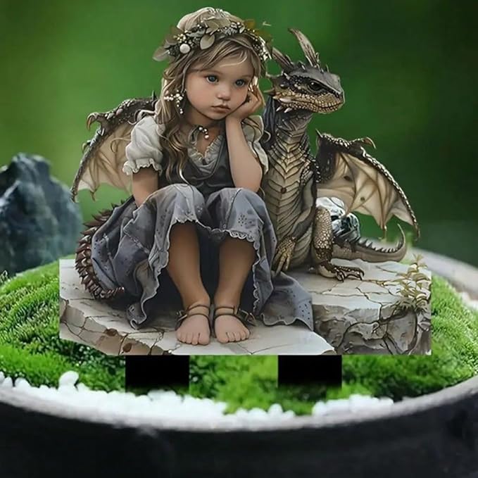Garden Decor, Acrylic 2D Stake, Pot Plants Garden Yard Lawn Outdoor Fairy Statue Ornaments, Fairy Garden Accessories Decoration (Style G)