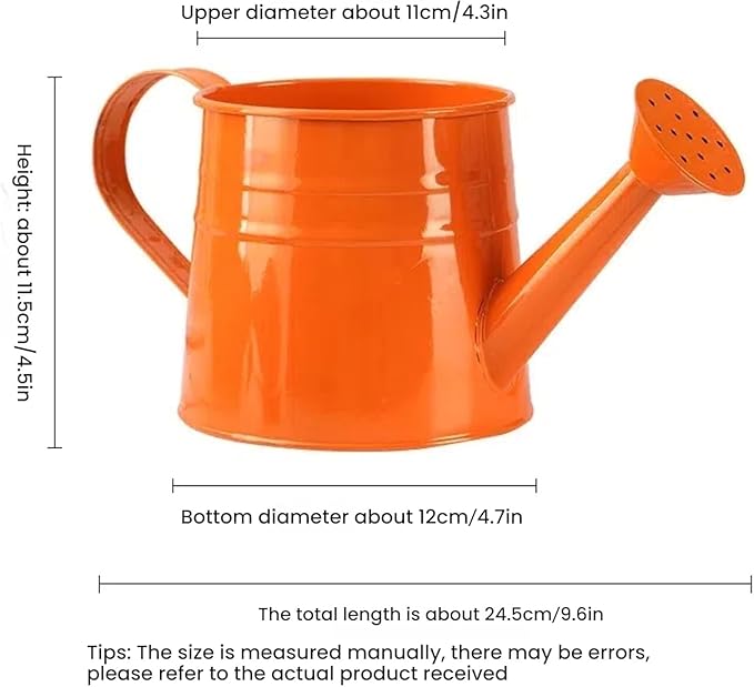 Watering Can Gardening Tool Accessories, Sprinkling Can 1L Metal Flower Garden Watering Can for Outdoor Indoor Plants Lawn Garden (White)